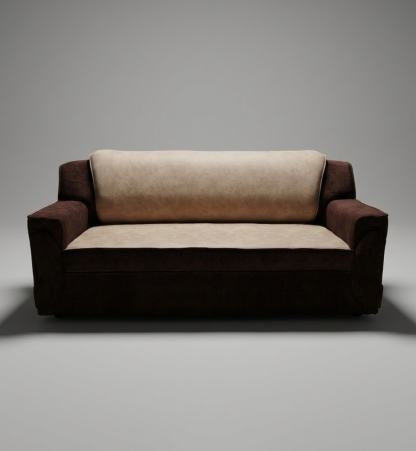 PU Foam Comfort 3-Seater Sofa – Dual-Tone Edition