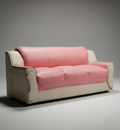 Recron Luxury 3-Seater Sofa – Blush Pink Edition