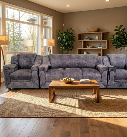 Recron Luxury 5-Seater Sofa – Graphite Grey Edition