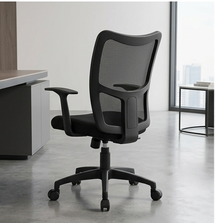 Collage of office chairs in various office settings