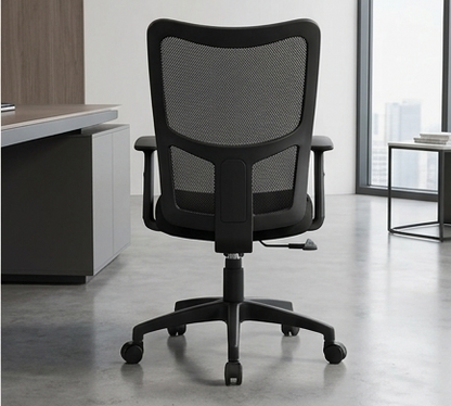 Collage of office chairs in various office settings