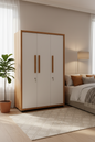 Wardrobe shown from six different angles on a white background