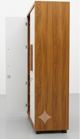 Wardrobe shown from six different angles on a white background