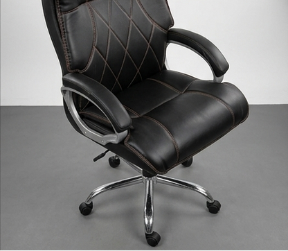 Black office chair shown from multiple angles on a gray background
