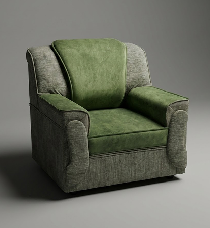 PU Foam Comfort 5-Seater Sofa – Olive Green Edition