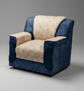 Recron Luxury 5-Seater Sofa – Navy Blue & Cream Edition