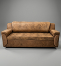 PU Foam Comfort 3-Seater Sofa – Classic Brown Edition