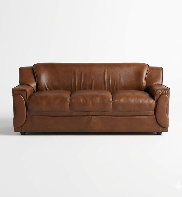 Recron Luxury 3-Seater Sofa – Tan Edition