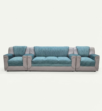 Heritage Luxury 3-Seater Sofa – Oceanic Teal & Dove Grey Edition