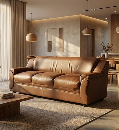Recron Luxury 3-Seater Sofa – Tan Edition