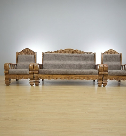 Premium Teak Wood 5-Seater Sofa Set