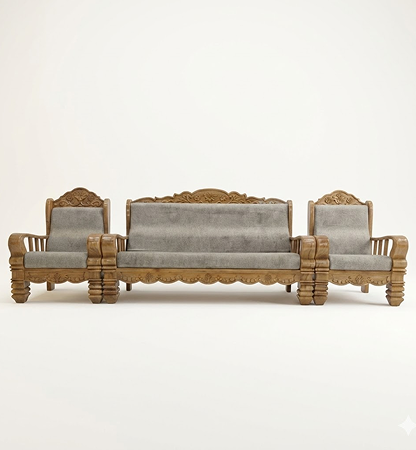 Premium Teak Wood 5-Seater Sofa Set